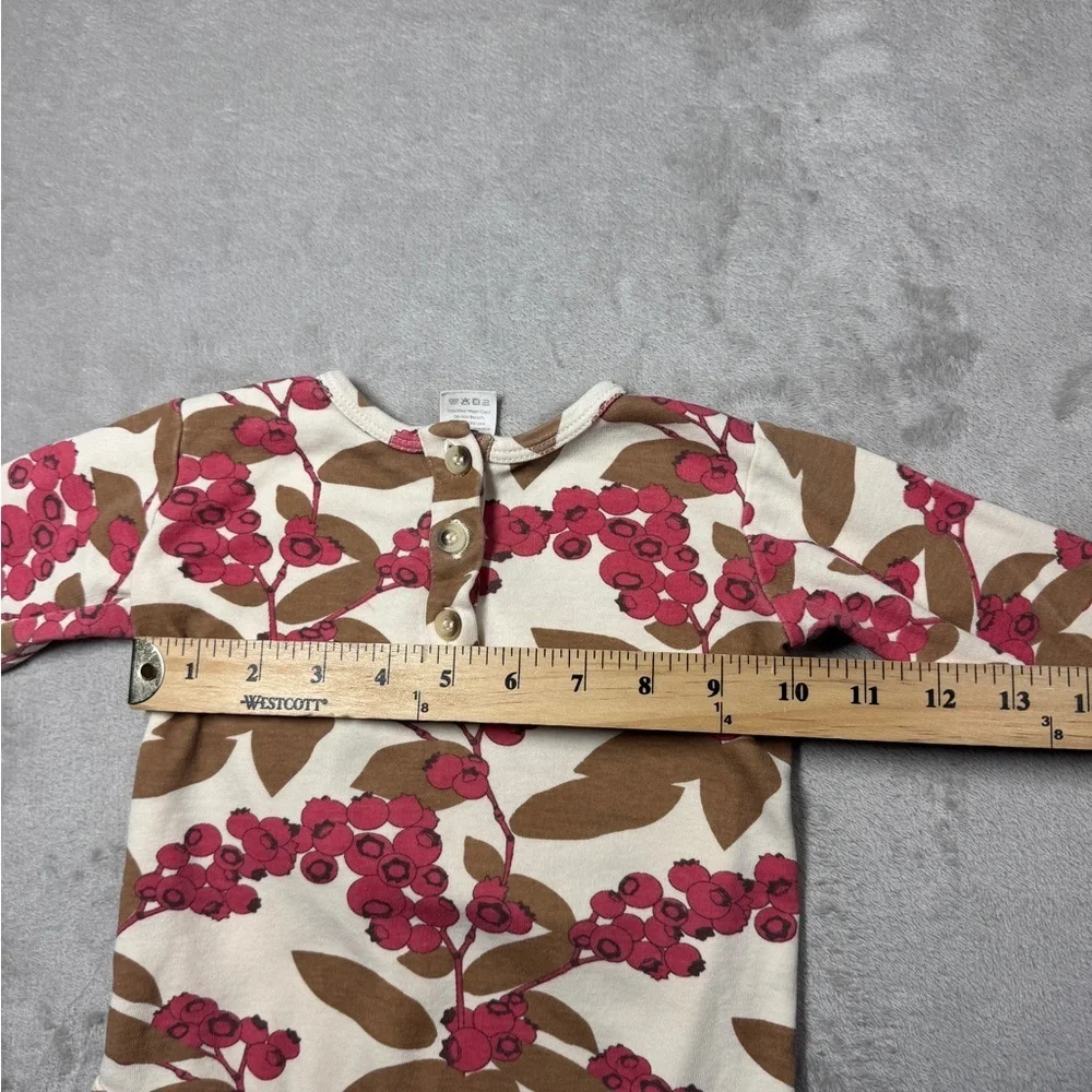 Kate Quinn Cranberry Print 100% Organic Cotton Long Sleeve Bodysuit 18-24 M
